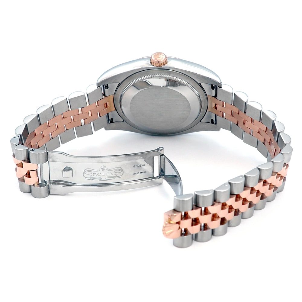 36mm Rolex 18k Rose Gold and Stainless Steel Oyster Perpetual Datejust Watch