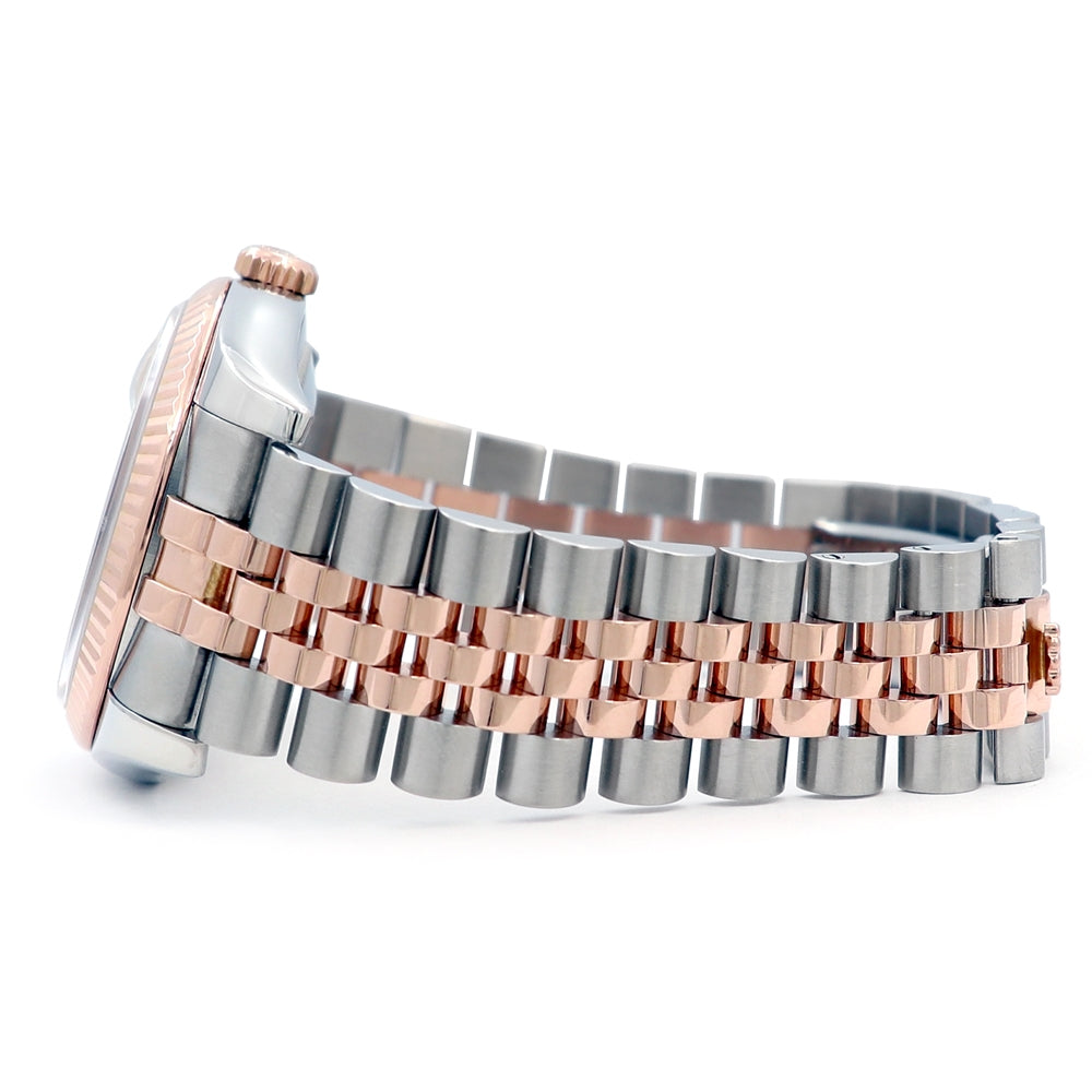 36mm Rolex 18k Rose Gold and Stainless Steel Oyster Perpetual Datejust Watch