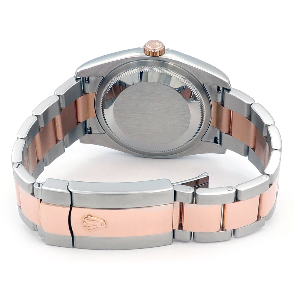 36mm Rolex 18K Rose Gold and Stainless Steel Oyster Perpetual Datejust Watch