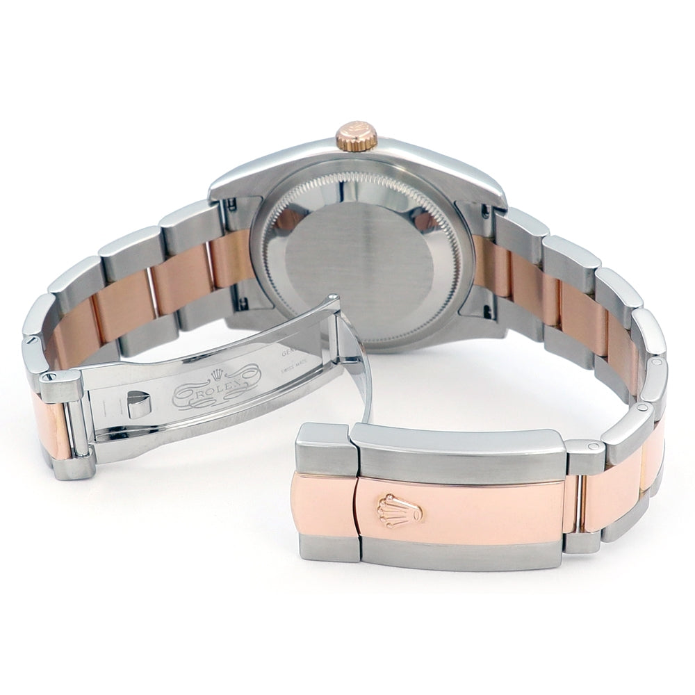 36mm Rolex 18K Rose Gold and Stainless Steel Oyster Perpetual Datejust Watch