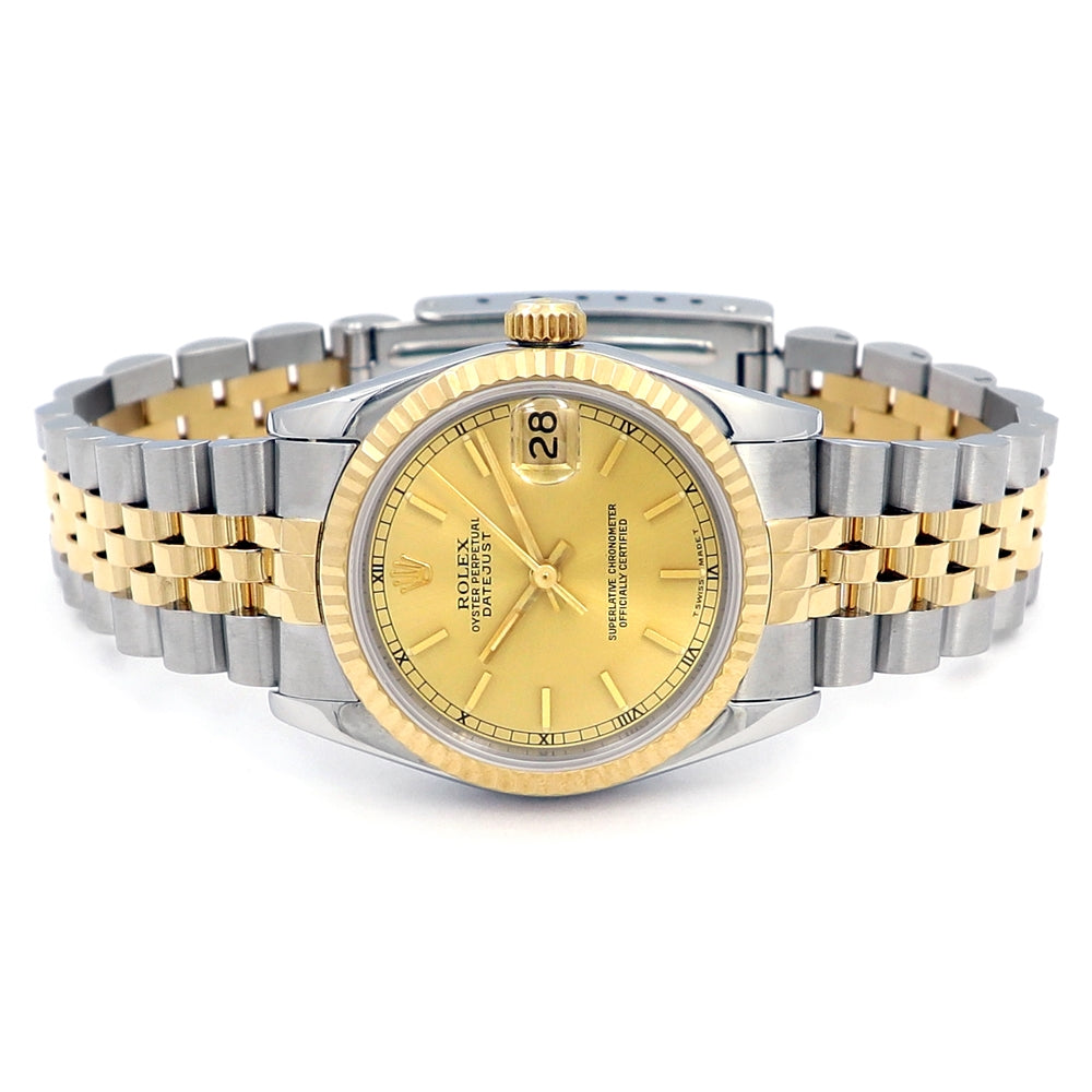 31mm Rolex 18k Yellow Gold and Stainless Steel Oyster Perpetual Datejust Watch