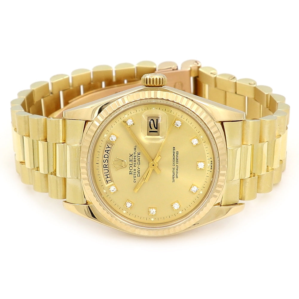 36mm Rolex 18K Yellow Gold Day-Date Vintage Watch