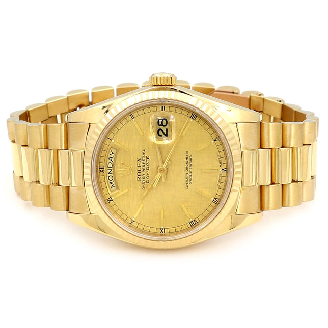 36mm Rolex 18k Yellow Gold Oyster Perpetual Datejust Watch