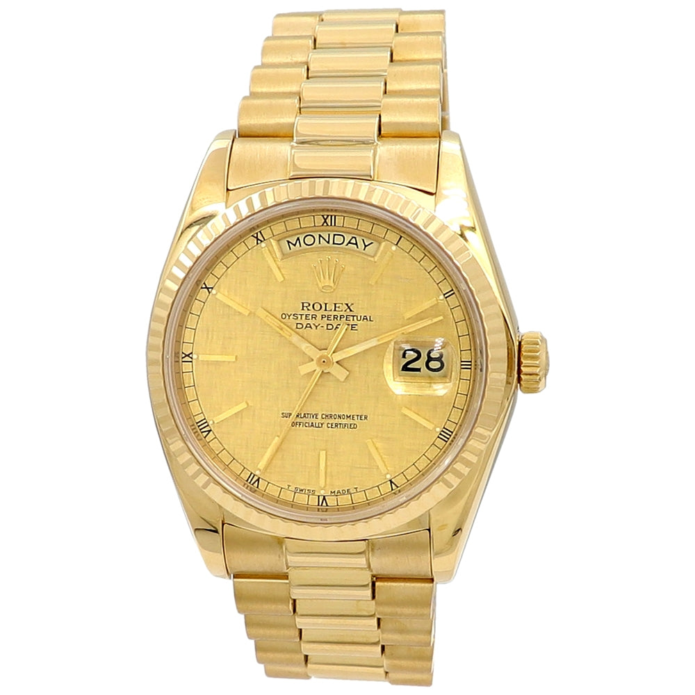 36mm Rolex 18k Yellow Gold Oyster Perpetual Datejust Watch