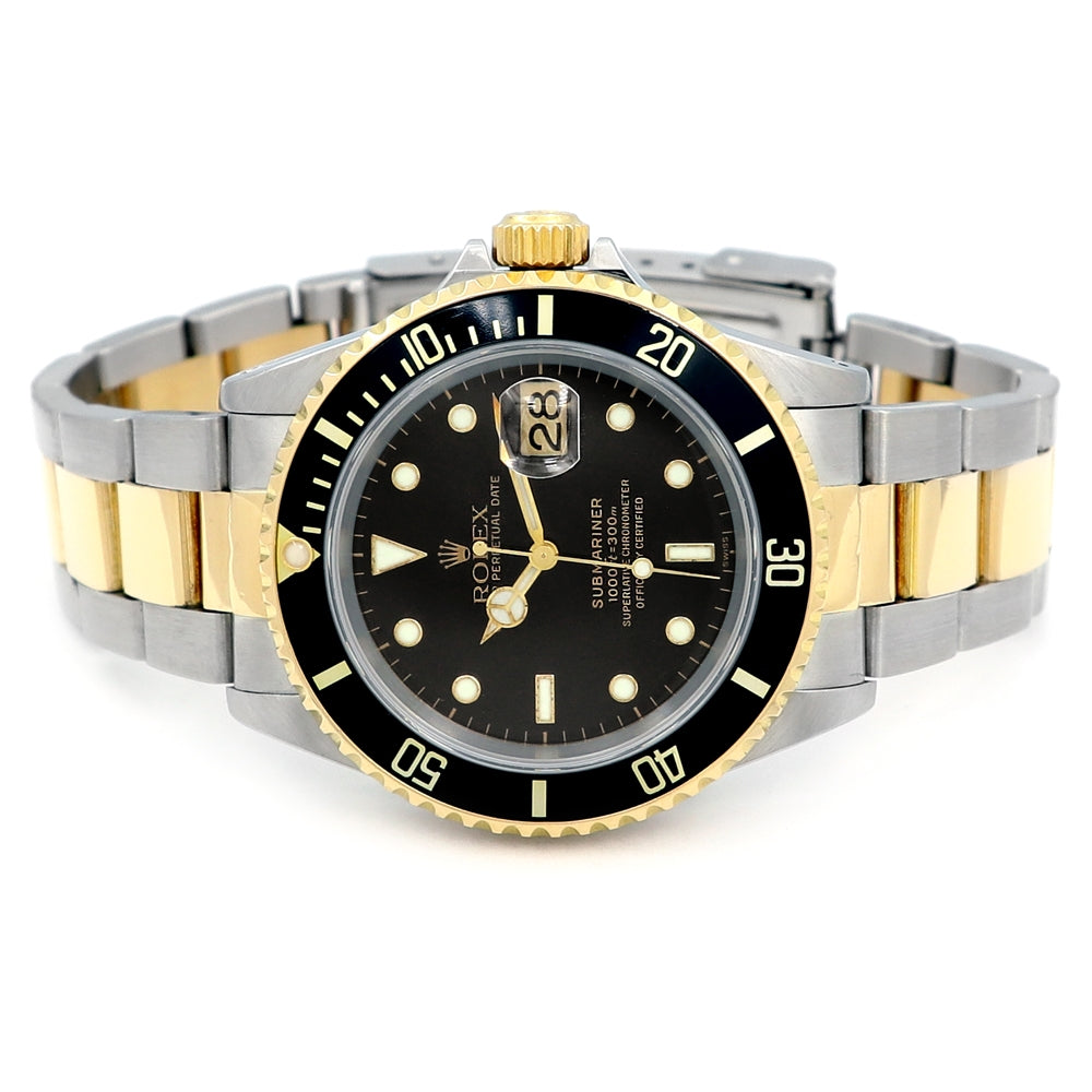 40mm Rolex 18K Yellow Gold & Stainless Steel Oyster Perpetual Submariner Date Watch