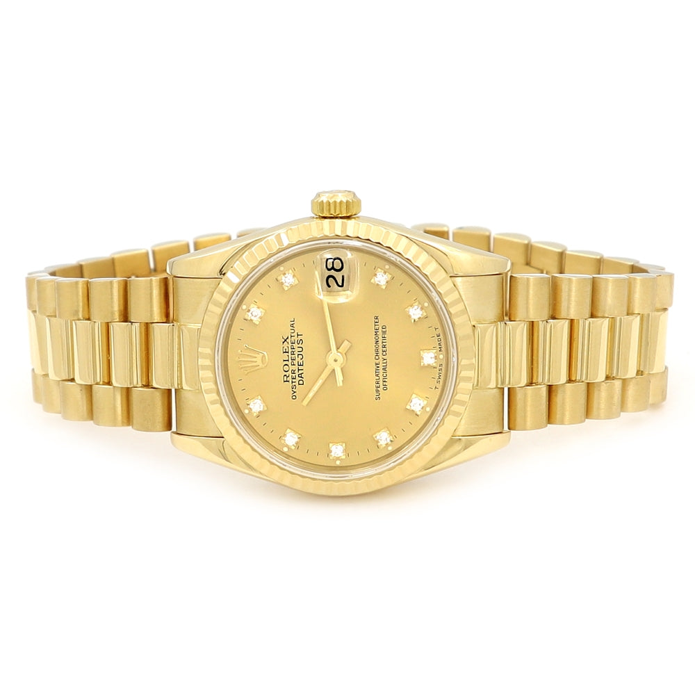 31mm Rolex 18K Yellow Gold Oyster Perpetual Datejust Watch