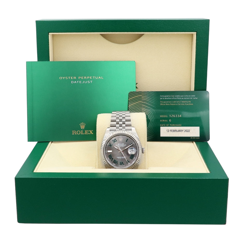 Rolex Stainless Steel Datejust 41 Wimbledon Watch