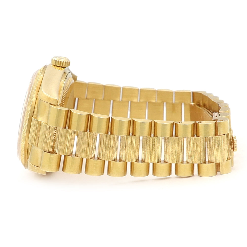 36mm Rolex 18k Yellow Gold Bark-Finished Day-Date Watch