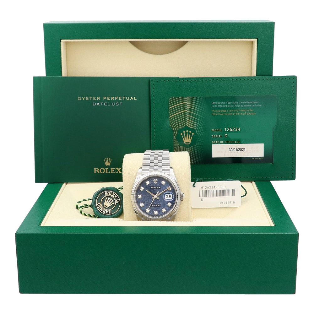 36mm Rolex Stainless Steel Datejust Watch