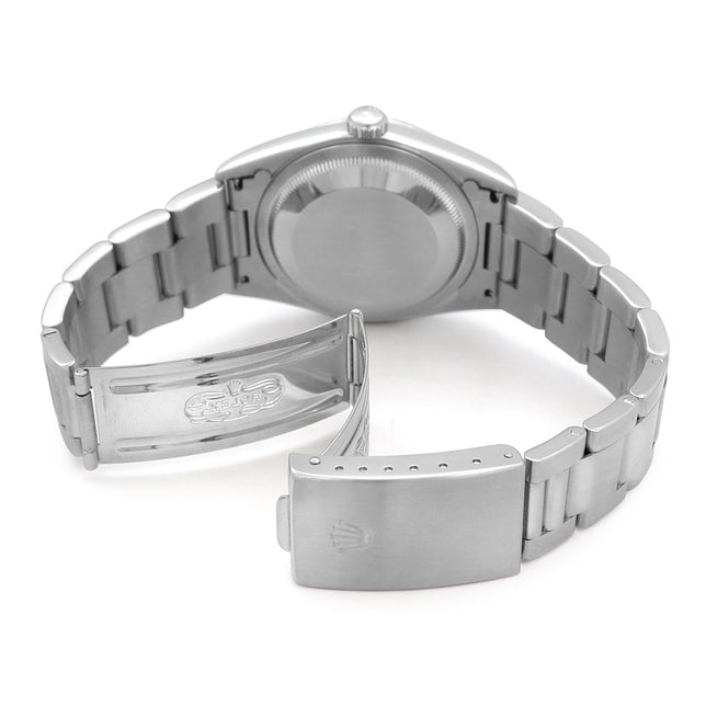 36mm Rolex Stainless Steel Datejust Watch Blue Dial 16200