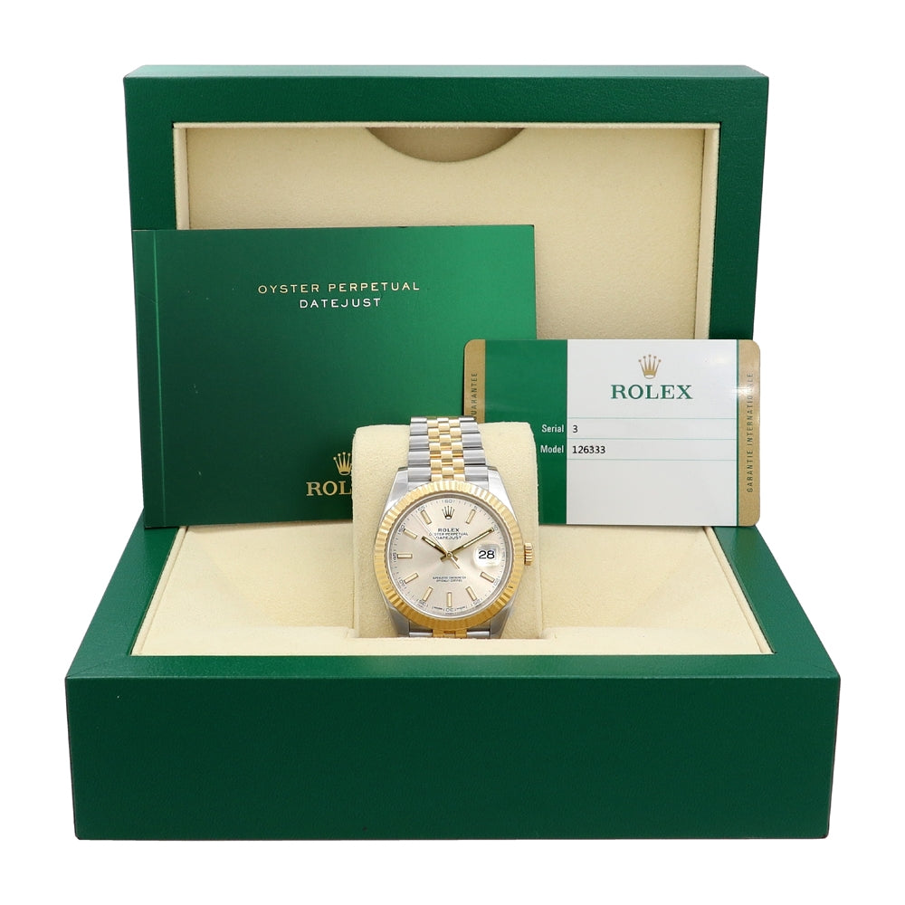 41mm Rolex 18k Yellow Gold and Stainless Steel Datejust 41 Watch 126333