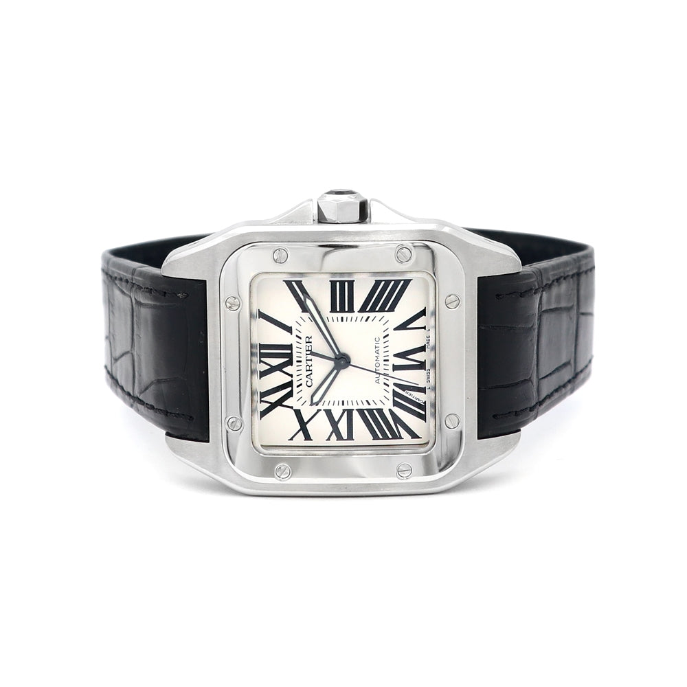 Large Cartier Stainless Steel Santos Watch W20073X8