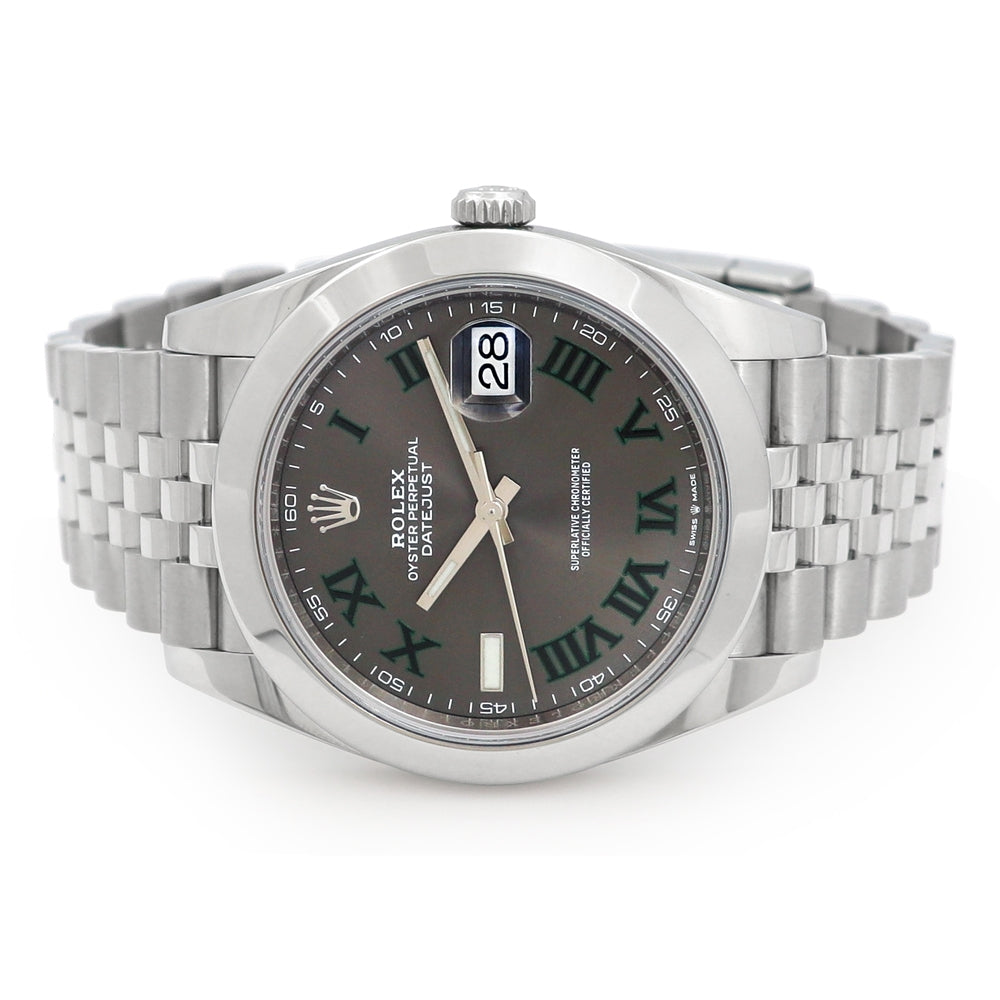 Rolex Stainless Steel Datejust 41 Wimbledon Dial 126300