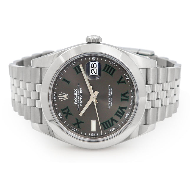 Rolex Stainless Steel Datejust 41 Wimbledon Dial 126300