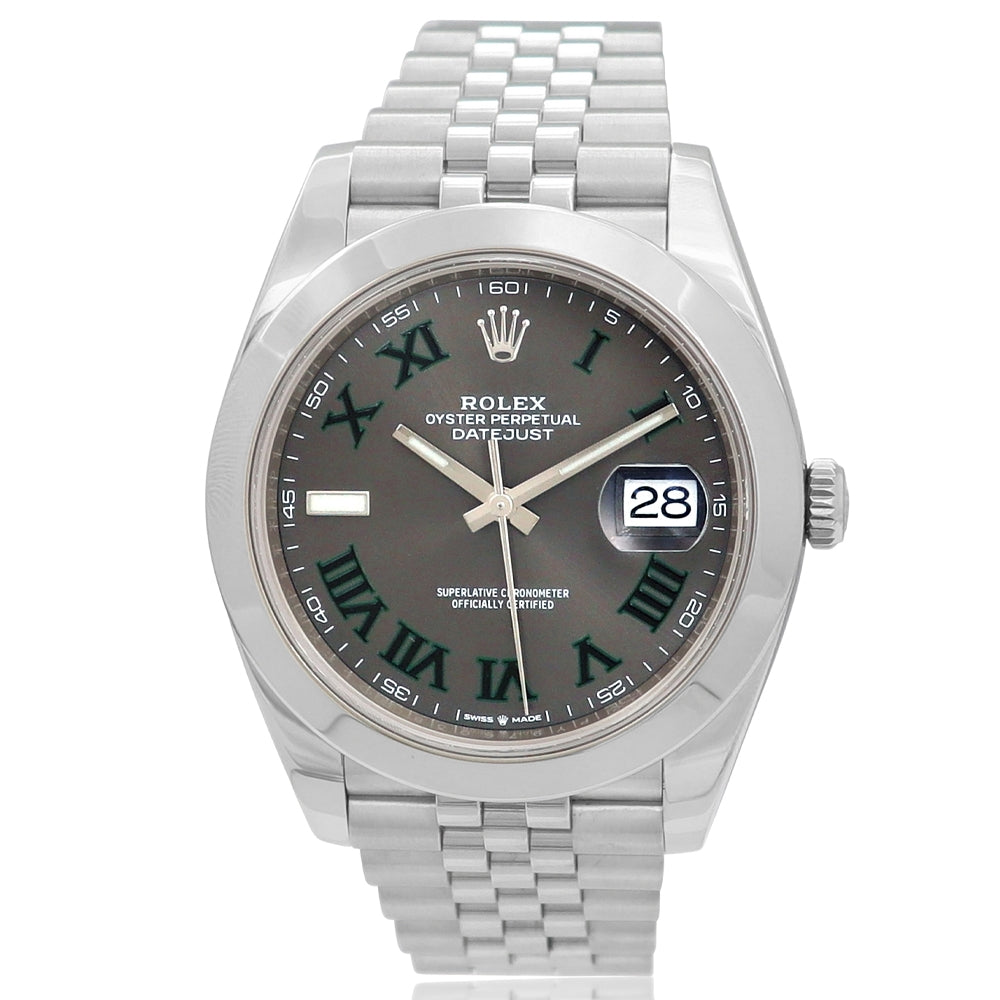 Rolex Stainless Steel Datejust 41 Wimbledon Dial 126300