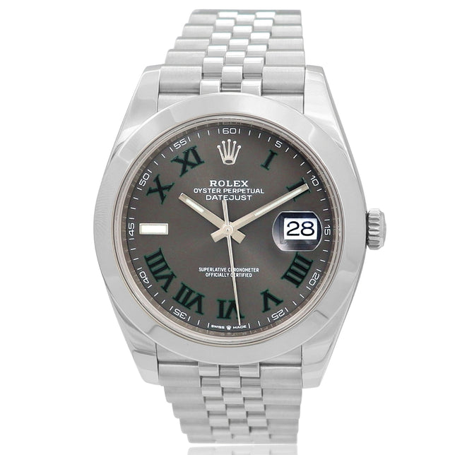 Rolex Stainless Steel Datejust 41 Wimbledon Dial 126300