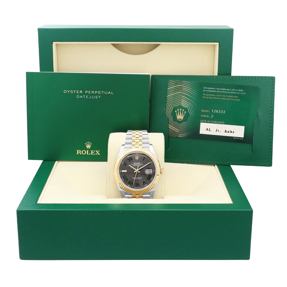41MM 18K Yellow Gold and Stainless Steel Datejust 41 Wimbledon