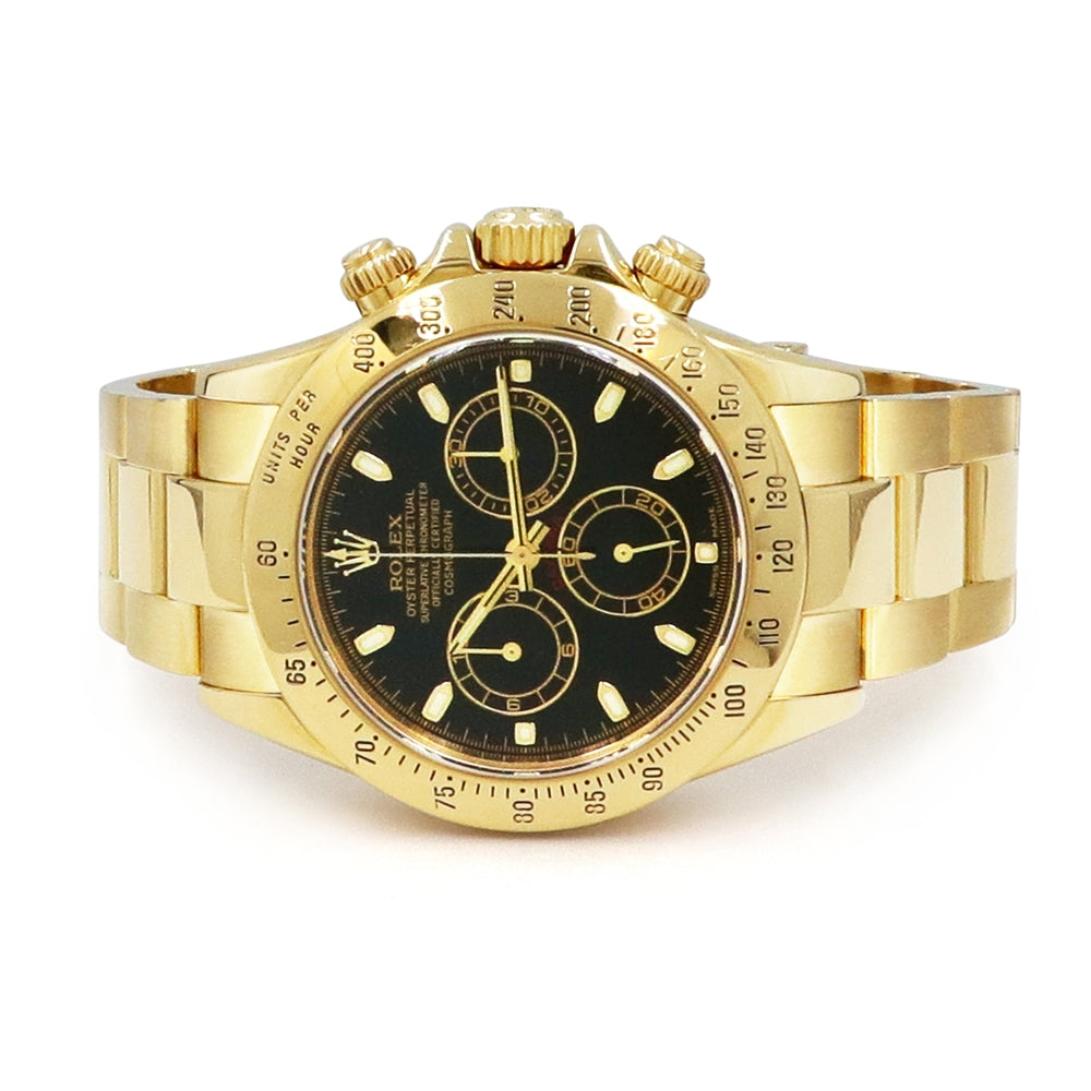 40mm Rolex 18k Yellow Gold Oyster Perpetual Daytona Cosmograph Watch