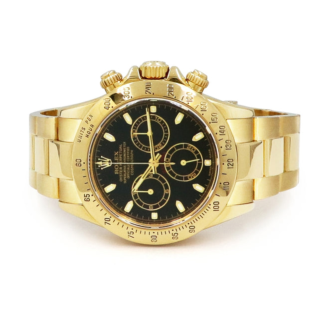 40mm Rolex 18k Yellow Gold Oyster Perpetual Daytona Cosmograph Watch