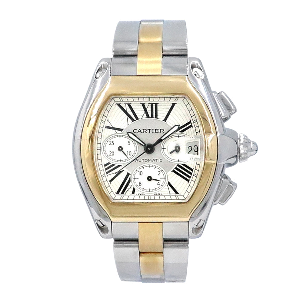 42mm Cartier 18k Yellow Gold and Stainless Steel Roadster Watch