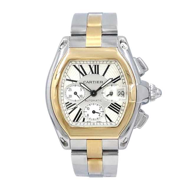 42mm Cartier 18k Yellow Gold and Stainless Steel Roadster Watch