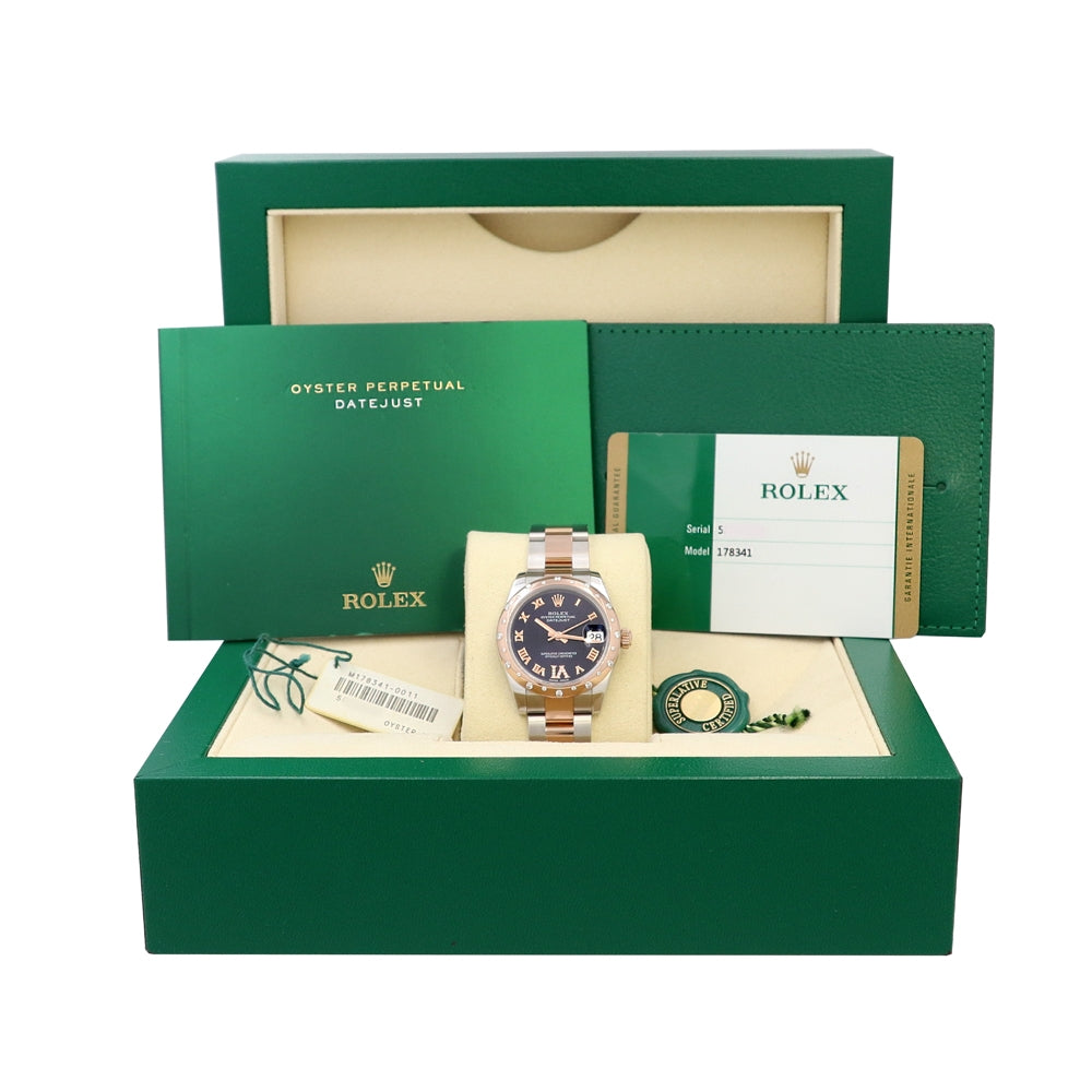 31mm Rolex Rose Gold and Stainless Steel Datejust 178341 Watch