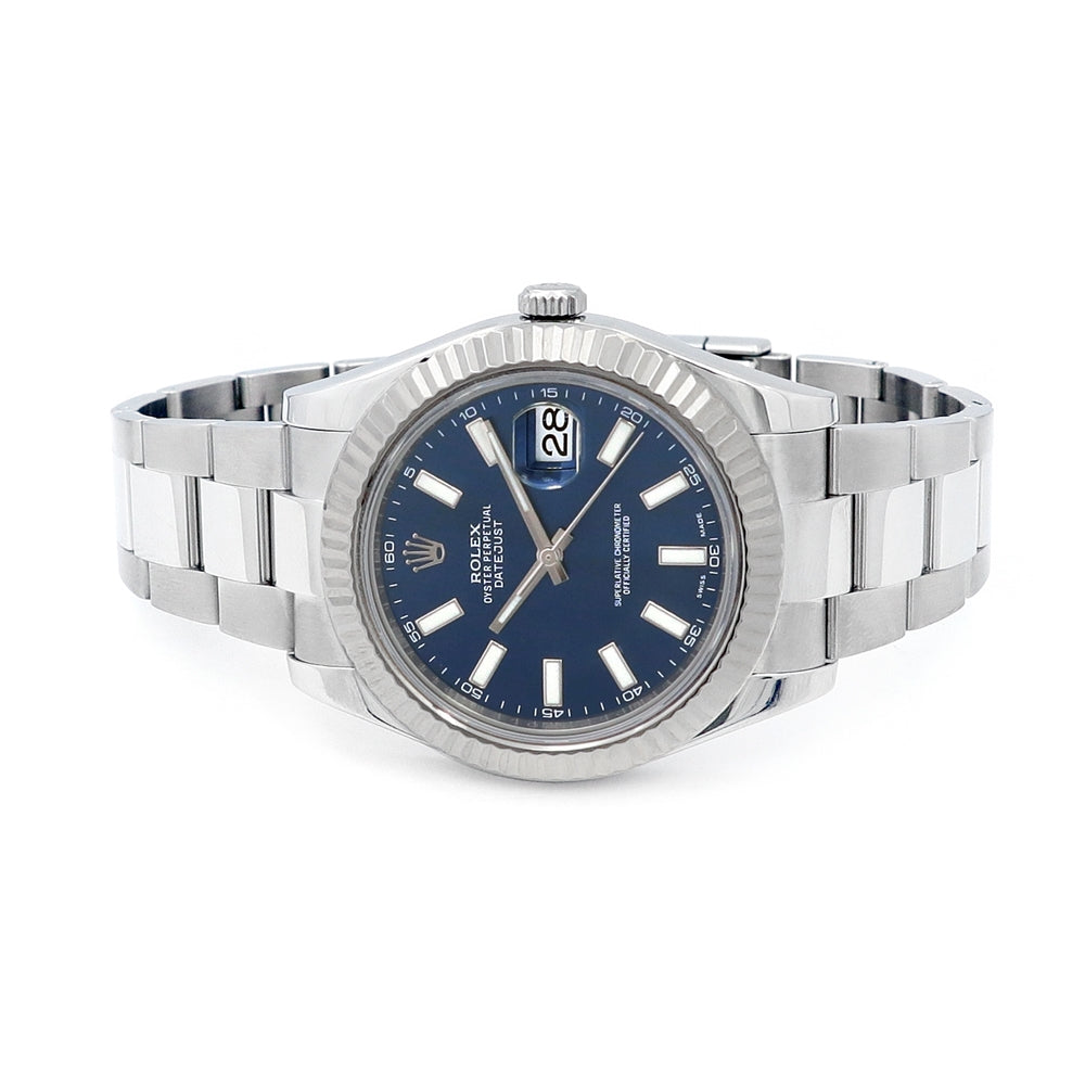 41mm Rolex Stainless Steel Datejust II Blue Dial 116334 Watch