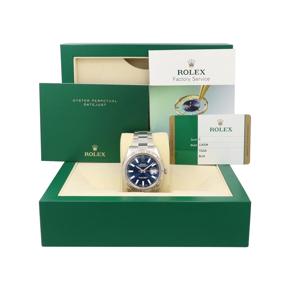 41mm Rolex Stainless Steel Datejust II Blue Dial 116334 Watch