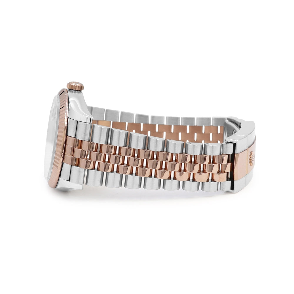 36mm Rolex 18k Rose Gold and Stainless Steel Oyster Perpetual Datejust Watch