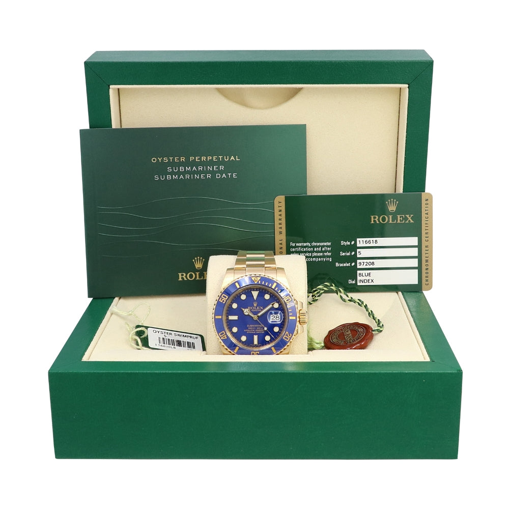 40mm 18k Yellow Gold Submariner Date Watch