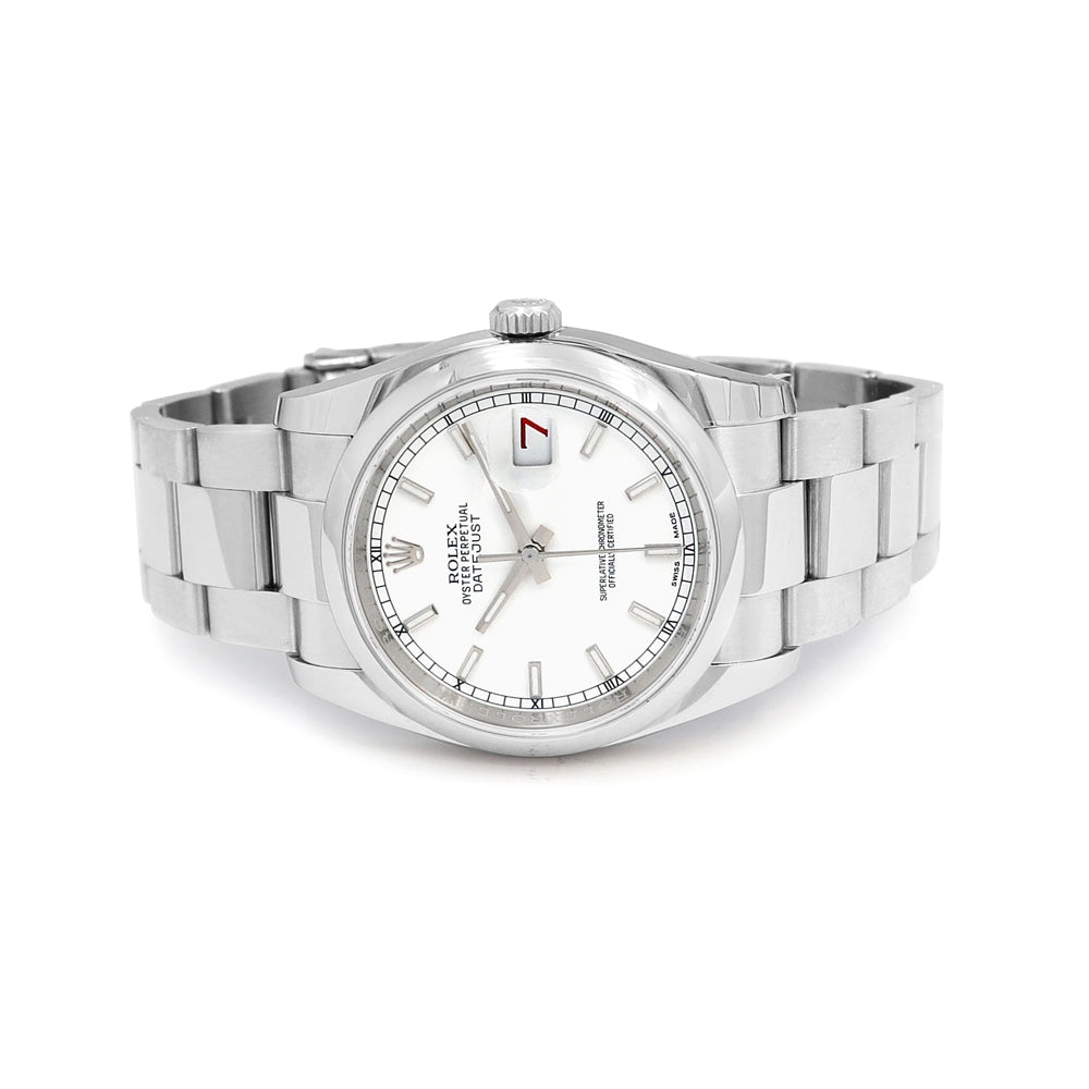 36mm Rolex Stainless Steel Datejust Watch