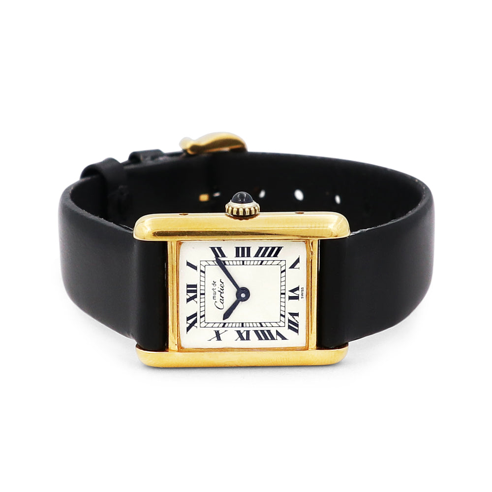 Ladies Cartier Stainless Steel Gold-Plated Must De Cartier Watch.
