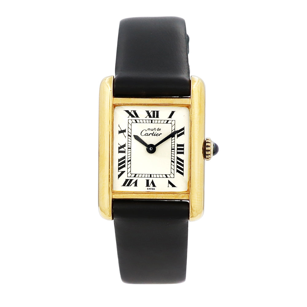 Ladies Cartier Stainless Steel Gold-Plated Must De Cartier Watch.
