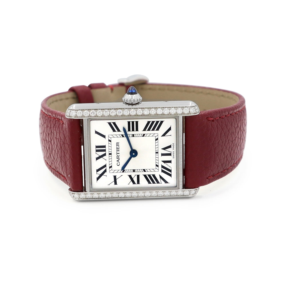 Large Cartier Stainless Steel Tank Must Watch