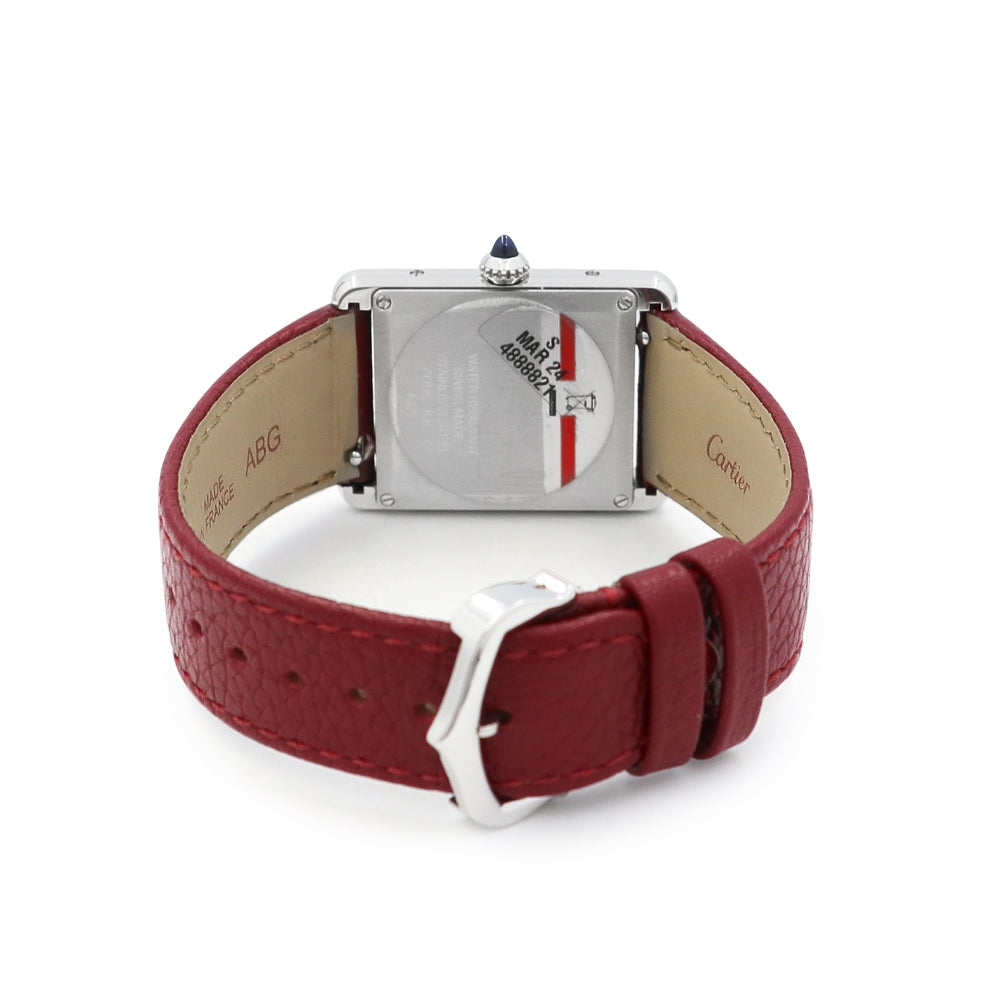 Large Cartier Stainless Steel Tank Must Watch