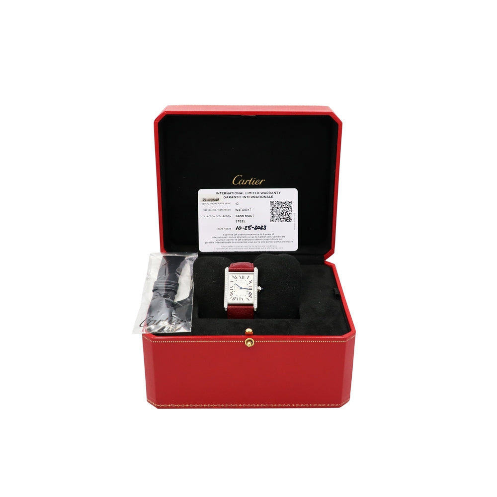 Large Cartier Stainless Steel Tank Must Watch