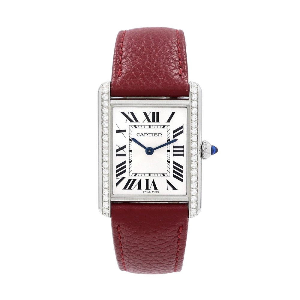 Large Cartier Stainless Steel Tank Must Watch