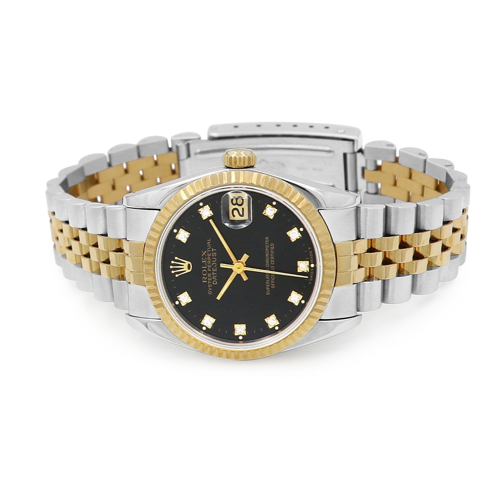 31mm Rolex 18k Yellow Gold And Stainless Steel Datejust Watch.