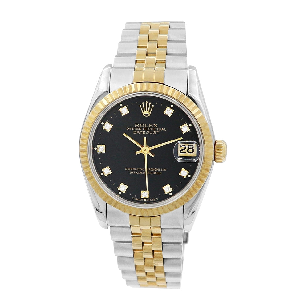 31mm Rolex 18k Yellow Gold And Stainless Steel Datejust Watch.