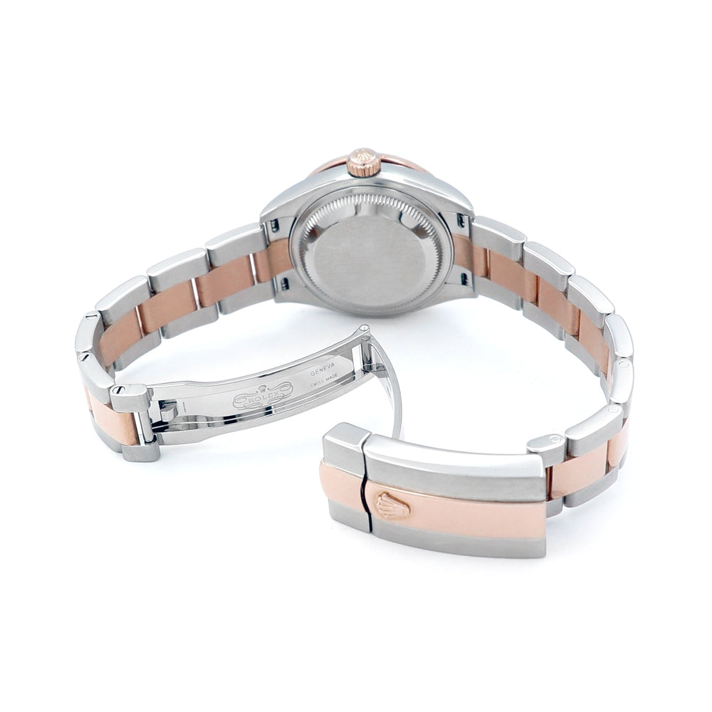 28mm Rolex 18k Rose Gold And Stainless Steel Datejust Watch