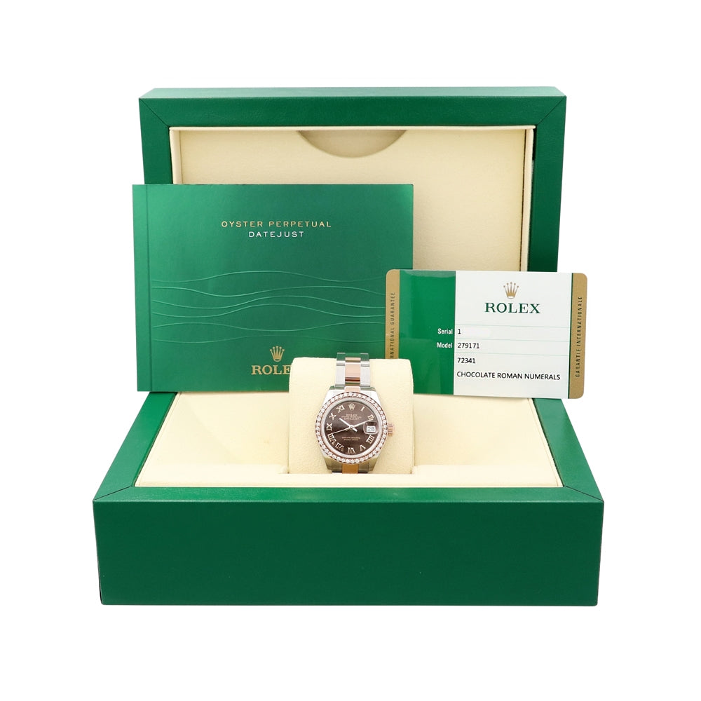 28mm Rolex 18k Rose Gold And Stainless Steel Datejust Watch