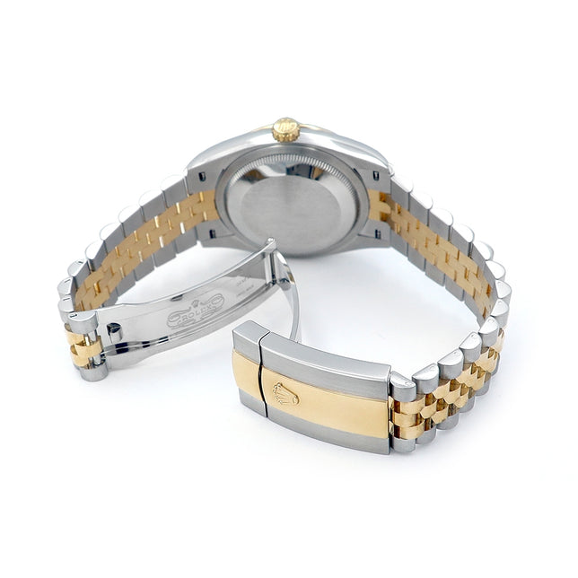 36mm Rolex Datejust Watch. White Roman Numeral Dial