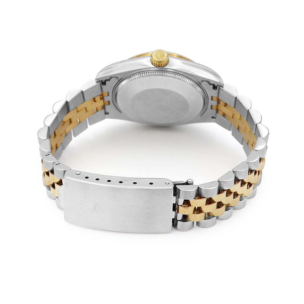 31mm Rolex Two Tone Datejust Watch.White Roman Numeral Dial