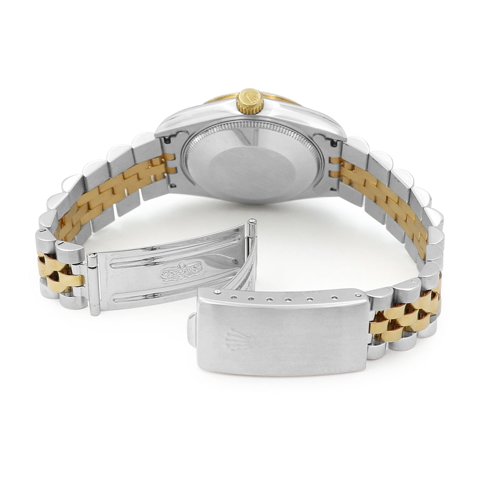 31mm Rolex Two Tone Datejust Watch.White Roman Numeral Dial