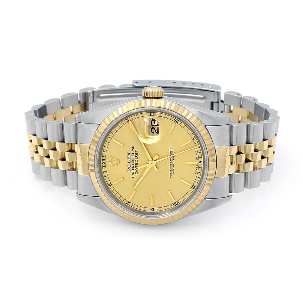 36mm Rolex Stainless Steel And 18k Yellow Gold Datejust Watch
