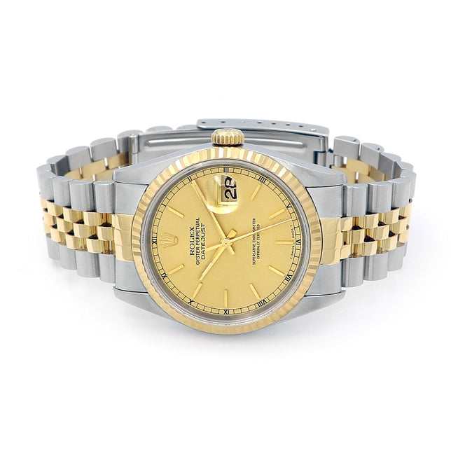 36mm Rolex Stainless Steel And 18k Yellow Gold Datejust Watch