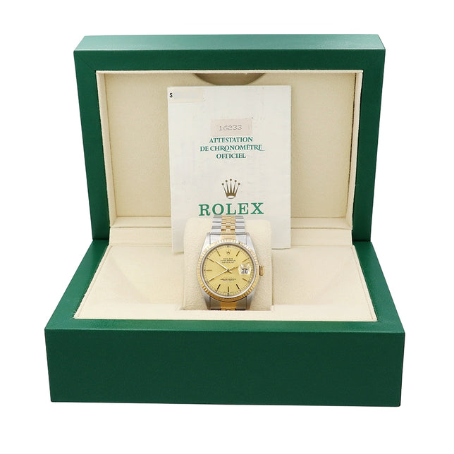 36mm Rolex Stainless Steel And 18k Yellow Gold Datejust Watch