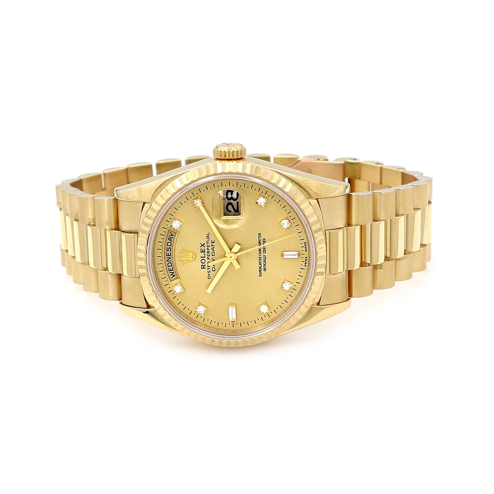 36mm 18k Yellow Gold Oyster Perpetual Daydate Watch.