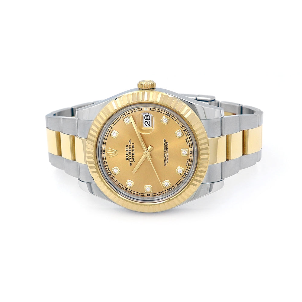 41mm Rolex 18k Yellow Gold and Stainless Steel Oyster Perpetual Datejust II Watch