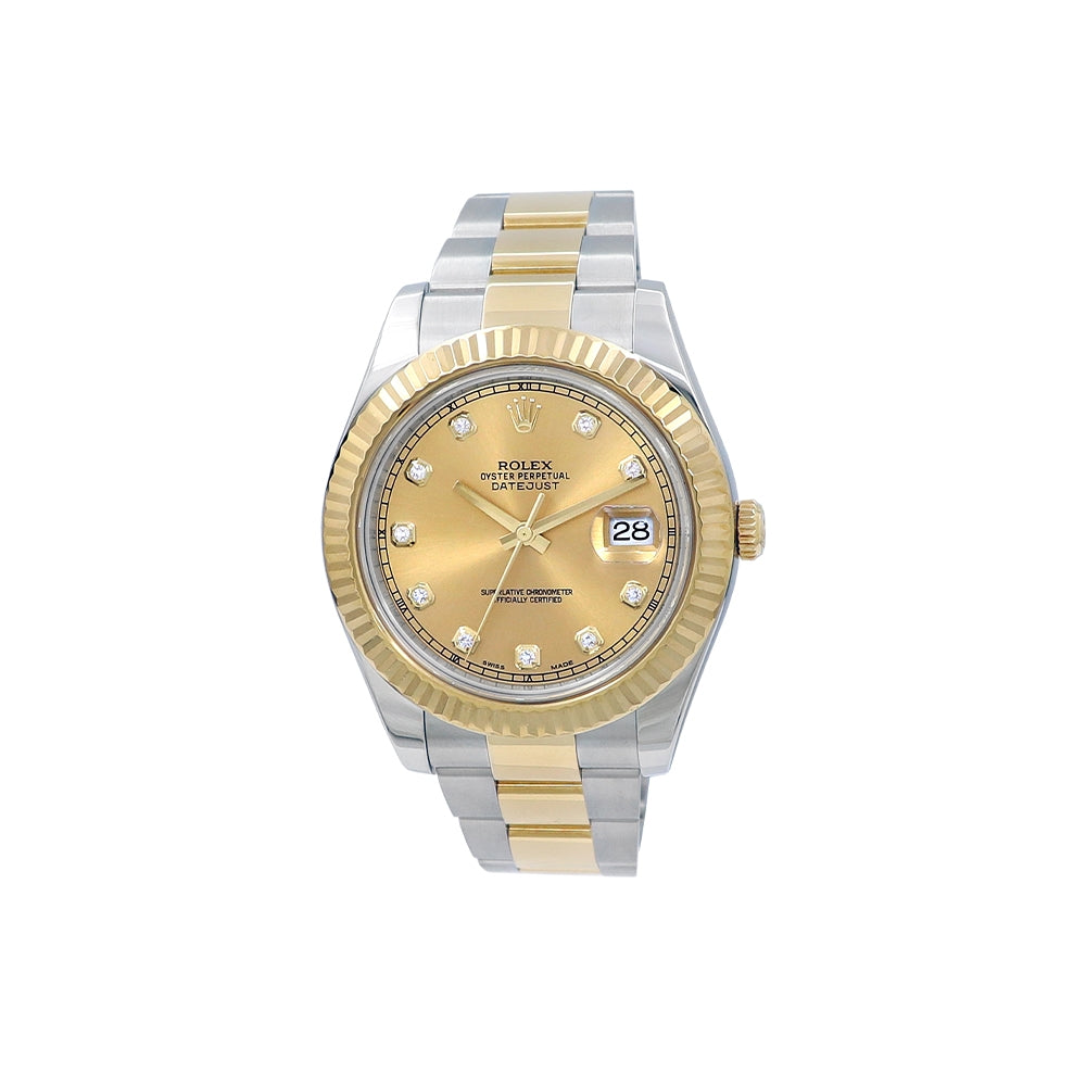 41mm Rolex 18k Yellow Gold and Stainless Steel Oyster Perpetual Datejust II Watch